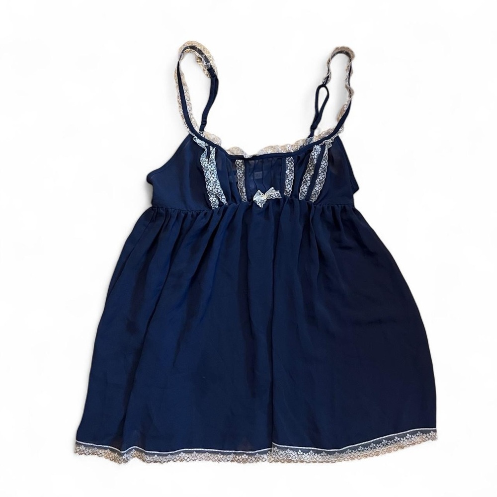 VICTORIA’S SECRET NAVY BLUE & CREAM WHITE BABYDOLL DRESS